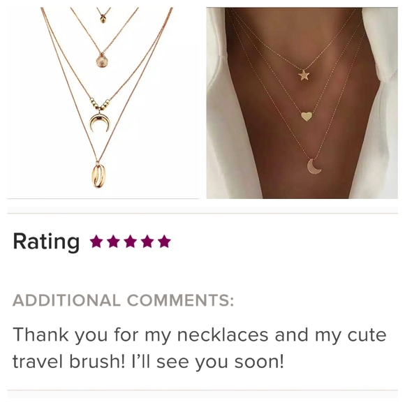 Seashell Necklace Crescent Moon Gold Tone - Picture 2 of 8